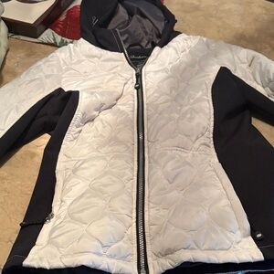Sketchers Women's Quilted White and Black Ski Jacket